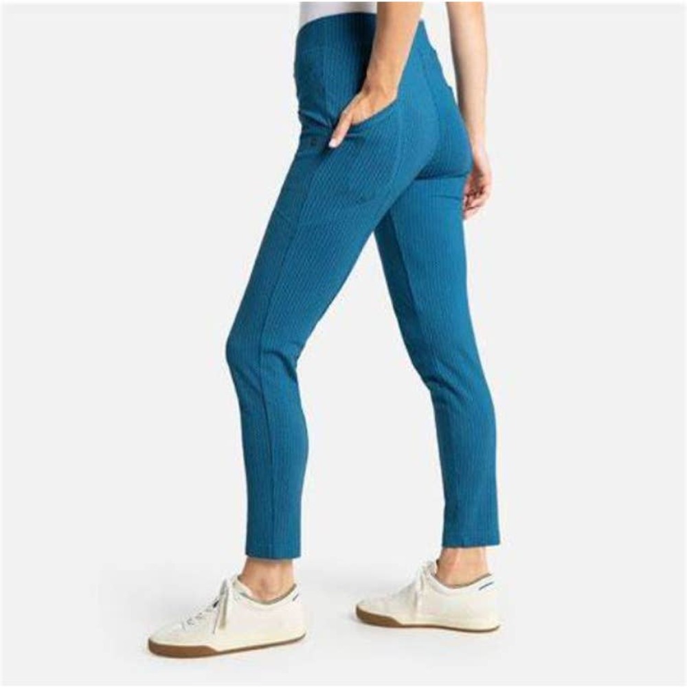Betabrand Skinny-Leg | Journey Pants (Royal Zig Zag Blue color)